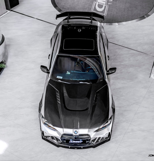 BMW 4 Series M440 430 G22 G23 2020-ON & 4 Series M440 430 G26 2020-ON with Aftermarket Parts - V1 Hood Dry Pre-preg Carbon Fiber / FRP from CMST Tuning