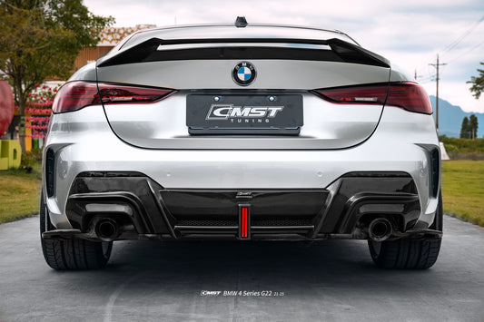 BMW 4 Series M440 430 G22 G23 2020-ON with Aftermarket Parts - HORIZON Rear Diffuser & Canards Dry Pre-preg Carbon Fiber / FRP from CMST Tuning