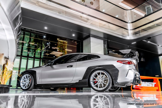 BMW 4 Series M440 430 G22 G23 2020-ON with Aftermarket Parts - HORIZON Rear Quarter Panel Fender Flares Wheel Arches Dry Pre-preg Carbon Fiber / FRP from CMST Tuning