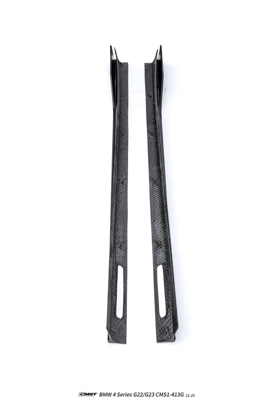 BMW 4 Series M440 430 G22 G23 2020-ON (Sport Version Only) with Aftermarket Parts - HORIZON Side Skirts Dry Pre-preg Carbon Fiber / FRP from CMST Tuning