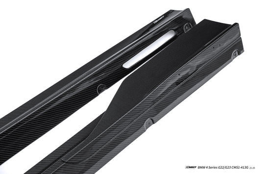BMW 4 Series M440 430 G22 G23 2020-ON (Sport Version Only) with Aftermarket Parts - HORIZON Side Skirts Dry Pre-preg Carbon Fiber / FRP from CMST Tuning