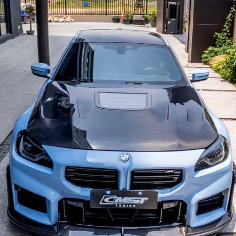 BMW M2 / M2C G87 2023-ON & 2 Series M240 230 G42 2022-ON with Aftermarket Parts - V2 Tempered Clearview Glass Style Carbon Fiber or FRP Hood Bonnet from  CMST Tuning