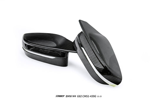 BMW M3CS M3C M3 G80 G81 2021-ON & M4CS M4C M4 G82 G83 2021-ON (Left Hand Drive Only) with Aftermarket Parts - Mirror Caps Dry Pre-preg Carbon Fiber / FRP from CMST Tuning