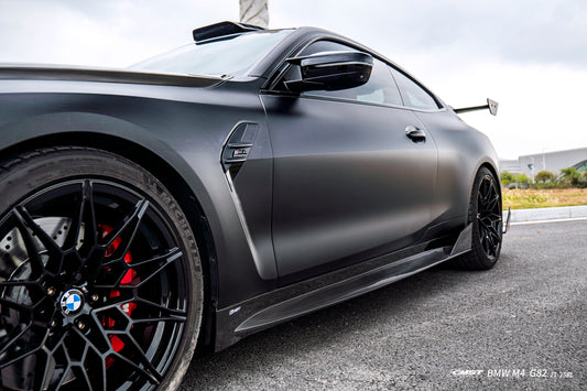 BMW M3CS M3C M3 G80 G81 2021-ON & M4CS M4C M4 G82 G83 2021-ON (Left Hand Drive Only) with Aftermarket Parts - Mirror Caps Dry Pre-preg Carbon Fiber / FRP from CMST Tuning