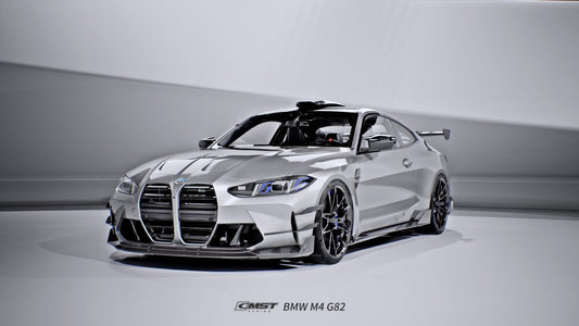 BMW M3CS M3C M3 G80 G81 2021-ON & M4CS M4C M4 G82 G83 2021-ON (Left Hand Drive Only) with Aftermarket Parts - Mirror Caps Dry Pre-preg Carbon Fiber / FRP from CMST Tuning