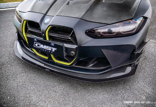 BMW M3CS M3C M3 G80 G81 2021-ON & M4CS M4C M4 G82 G83 2021-ON with Aftermarket Parts - Front Bumper Vent Valences Trim Dry Pre-preg Carbon Fiber / FRP from CMST Tuning