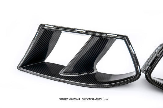 BMW M3CS M3C M3 G80 G81 2021-ON & M4CS M4C M4 G82 G83 2021-ON with Aftermarket Parts - Front Bumper Vent Valences Trim Dry Pre-preg Carbon Fiber / FRP from CMST Tuning