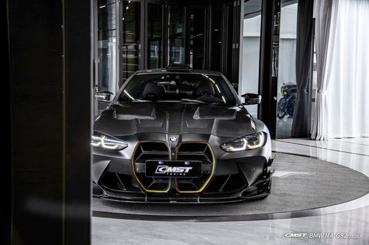 BMW M3CS M3C M3 G80 G81 2021-ON &  M4CS M4C M4 G82 G83 2021-ON with Aftermarket Parts - V2 Style Front Canards Dry Pre-preg Carbon Fiber / FRP from CMST Tuning