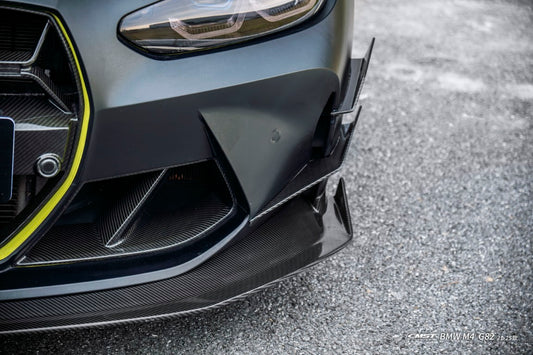 BMW M3CS M3C M3 G80 G81 2021-ON &  M4CS M4C M4 G82 G83 2021-ON with Aftermarket Parts - V2 Style Front Canards Dry Pre-preg Carbon Fiber / FRP from CMST Tuning