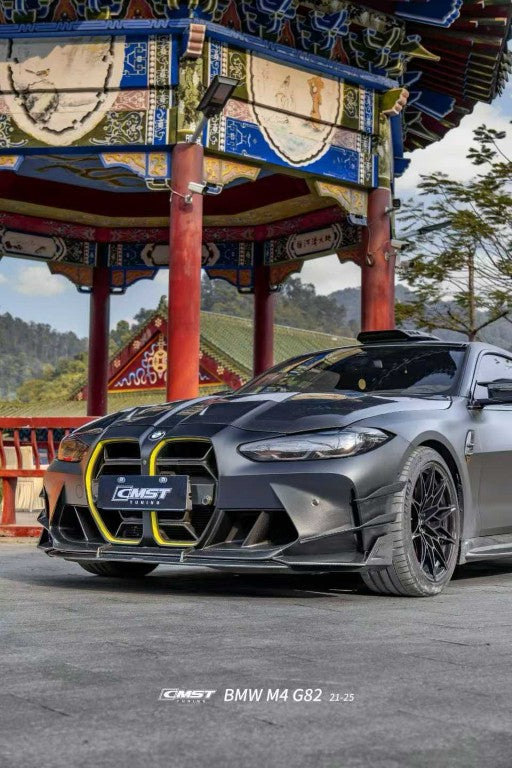 BMW M3CS M3C M3 G80 G81 2021-ON &  M4CS M4C M4 G82 G83 2021-ON with Aftermarket Parts - V2 Style Front Canards Dry Pre-preg Carbon Fiber / FRP from CMST Tuning
