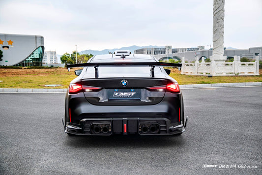 BMW M3CS M3C M3 G80 G81 2021-ON & M4CS M4C M4 G82 G83 2021-ON with Aftermarket Parts - V2 Style Rear Diffuser & Canards Dry Pre-preg Carbon Fiber / FRP from CMST Tuning