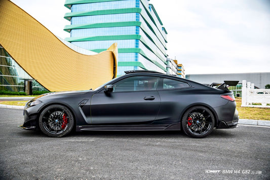 BMW M4CS M4C M4 G82 G83 2021-ON with Aftermarket Parts - V2 Style Side Skirts Dry Pre-preg Carbon Fiber / FRP from CMST Tuning
