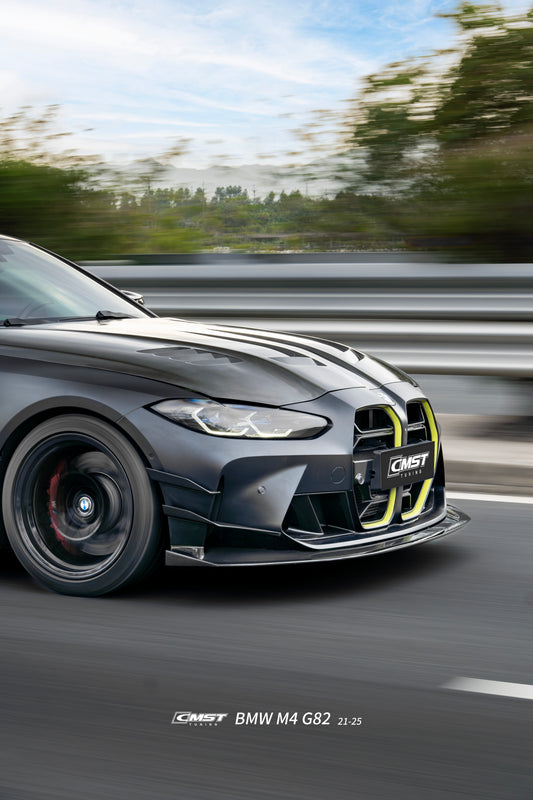 BMW M3CS M3C M3 G80 G81 2021-ON & M4CS M4C M4 G82 G83 2021-ON with CMST Tuning's Aftermarket Parts - Front Lip V3 Style Dry Pre-preg Carbon Fiber / FRP. A complete transformation of style and performance.