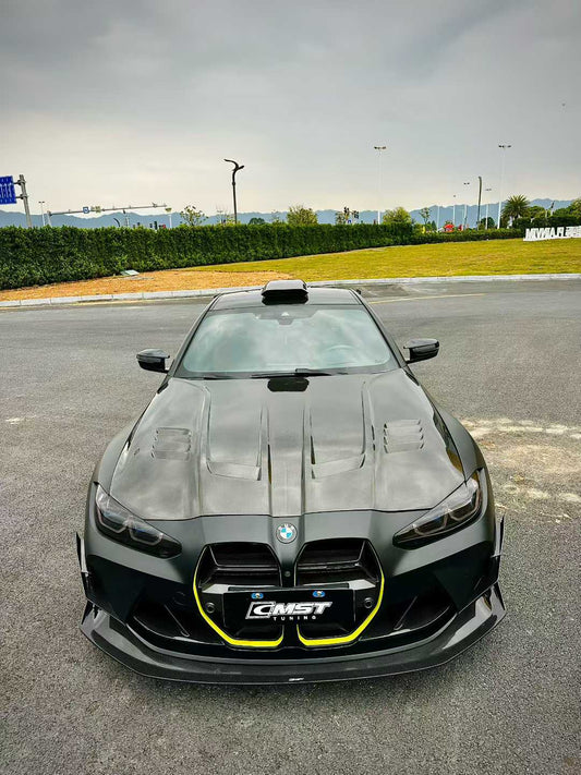 BMW M3CS M3C M3 G80 G81 2021-ON & M4CS M4C M4 G82 G83 2021-ON with CMST Tuning's Aftermarket Parts - Front Lip V3 Style Dry Pre-preg Carbon Fiber / FRP. A complete transformation of style and performance.