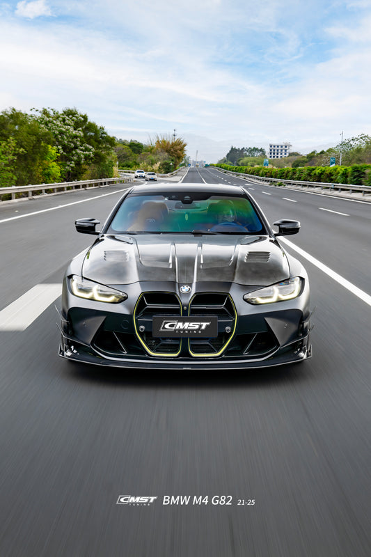 BMW M3CS M3C M3 G80 G81 2021-ON & M4CS M4C M4 G82 G83 2021-ON with CMST Tuning's Aftermarket Parts - Front Lip V3 Style Dry Pre-preg Carbon Fiber / FRP. A complete transformation of style and performance.