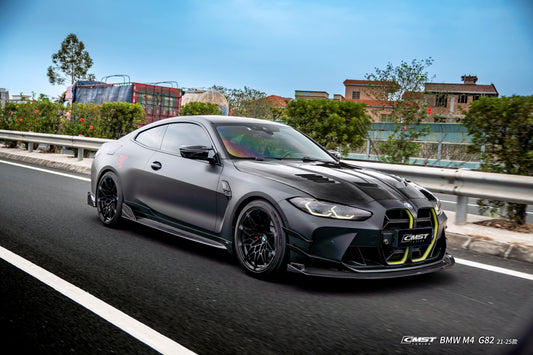 BMW M3CS M3C M3 G80 G81 2021-ON & M4CS M4C M4 G82 G83 2021-ON with CMST Tuning's Aftermarket Parts - Front Lip V3 Style Dry Pre-preg Carbon Fiber / FRP. A complete transformation of style and performance.