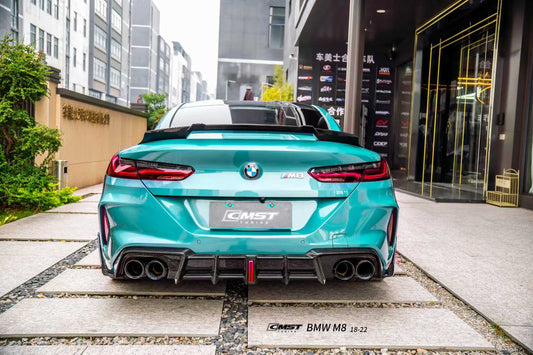 BMW M8 M8C F91 F92 F93 2019-ON with Aftermarket Parts - Rear Diffuser & Canards Dry Pre-preg Carbon Fiber / FRP from CMST Tuning