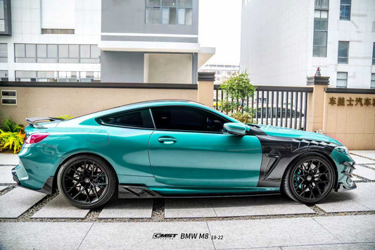 BMW M8 M8C F92 F93 2019-ON with Aftermarket Parts - Side Skirts Dry Pre-preg Carbon Fiber / FRP from CMST Tuning