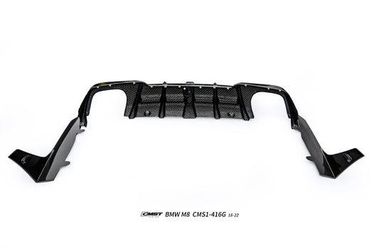 BMW M8 M8C F91 F92 F93 2019-ON with Aftermarket Parts - Rear Diffuser & Canards Dry Pre-preg Carbon Fiber / FRP from CMST Tuning