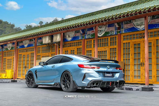 BMW M8 M8C F91 F92 F93 2019-ON with Aftermarket Parts - Rear Diffuser & Canards Dry Pre-preg Carbon Fiber / FRP from CMST Tuning