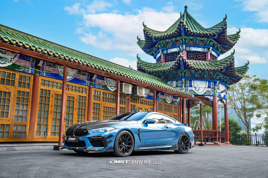 BMW M8 M8C F92 F93 2019-ON with Aftermarket Parts - Side Skirts Dry Pre-preg Carbon Fiber / FRP from CMST Tuning