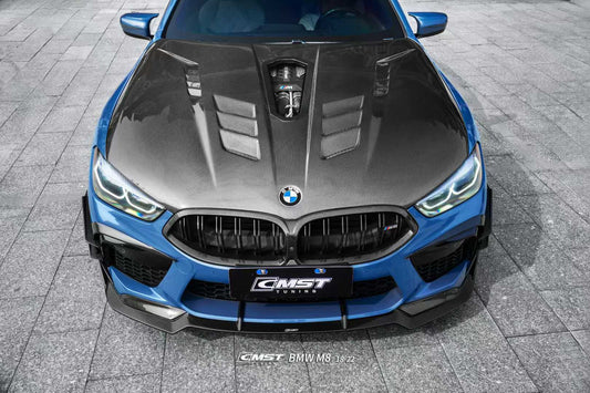 BMW M8 M8C F91 F92 F93 2019-ON with Aftermarket Parts - Front Lip Dry Pre-preg Carbon Fiber / FRP from CMST Tuning