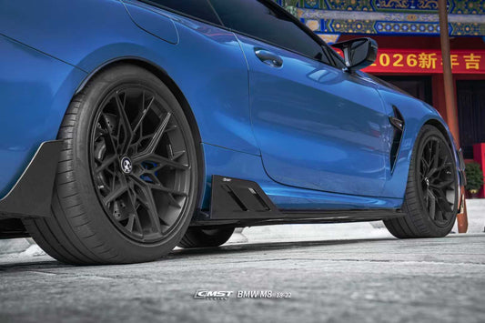BMW M8 M8C F92 F93 2019-ON with Aftermarket Parts - Side Skirts Dry Pre-preg Carbon Fiber / FRP from CMST Tuning