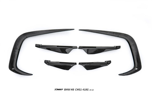 BMW M8 M8C F91 F92 F93 2019-ON with Aftermarket Parts - Front Bumper Canards Dry Pre-preg Carbon Fiber / FRP from CMST Tuning