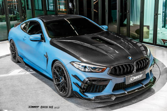 BMW M8 M8C F91 F92 F93 2019-ON with Aftermarket Parts - Front Bumper Canards Dry Pre-preg Carbon Fiber / FRP from CMST Tuning