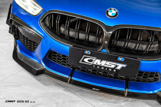 BMW M8 M8C F91 F92 F93 2019-ON with Aftermarket Parts - Front Lip Dry Pre-preg Carbon Fiber / FRP from CMST Tuning