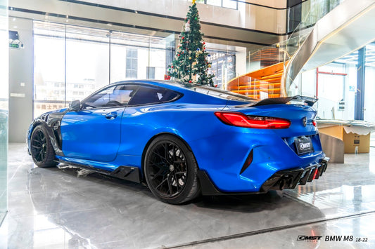 BMW M8 M8C F91 F92 F93 2019-ON with Aftermarket Parts - Rear Diffuser & Canards Dry Pre-preg Carbon Fiber / FRP from CMST Tuning