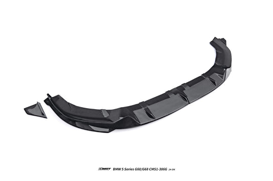 BMW i5 xDrive40 / eDrive40 (with M-package bumper, does not fit base mode) / M60 G60 G61 2024-ON &amp; 5 Series 540i xDrive / 530i xDrive / 530i (with M-package bumper, does not fit base model) / 550e xDrive G60 G61 2024-ON with Aftermarket Parts - Front Lip Dry Pre-preg Carbon Fiber / FRP