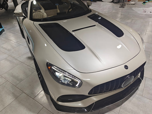Mercedes Benz AMG GT GTS GTC GTR Pro Black Series C190 2016 2017 2018 2019 2020 2021 with Aftermarket Parts - Black Series Hood Bonnet Carbon Fiber / FRP from  CMST Tuning