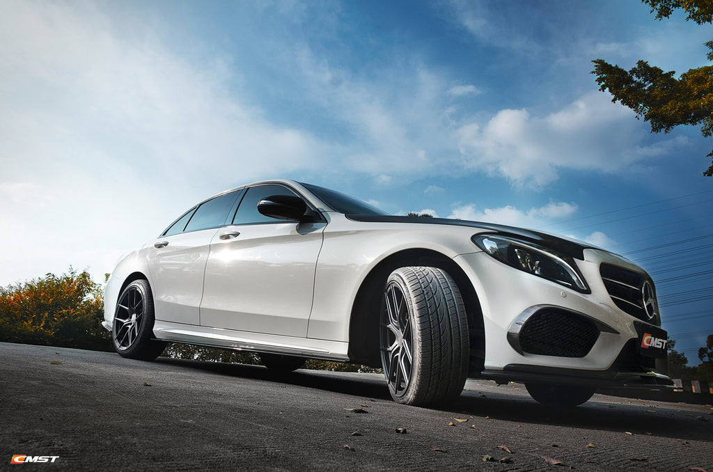 Mercedes Benz C-Class C43 AMG C450 C300 W205 2015-2018 (C300 requires sports package front bumper) with Aftermarket Parts - Upper Valences Carbon Fiber/FRP from CMST Tuning