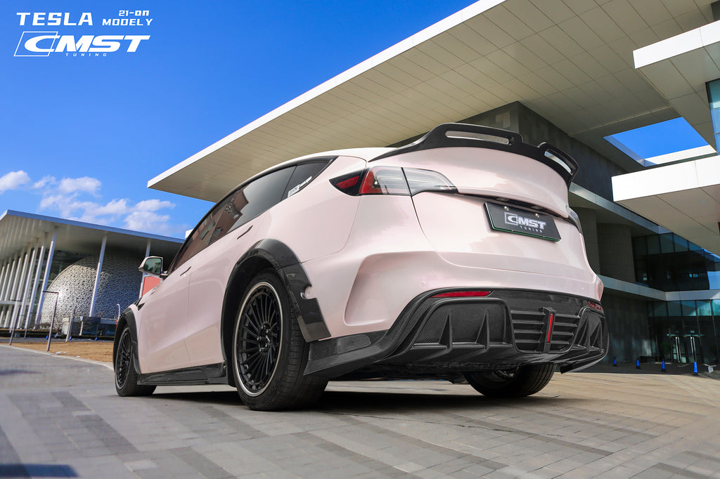 Upgrade Your Tesla Model Y Performance AWD Long Range RWD Standard 2020-ON with Aftermarket Parts - Rear Bumper Carbon Fiber / FRP from CMST Tuning