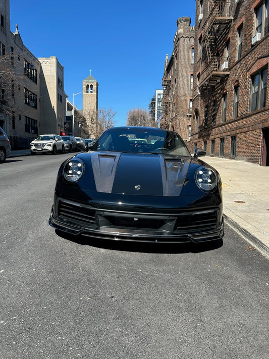 Porsche 992 992.1 Carrera Base/S/T/4/4S/Targa 4/Targa 4S/GTS 2020 2021 2022 2023 2024 with Aftermarket Parts - Sport & Non-Sport Design Aerokit Package Front Lip Carbon Fiber / FRP from CMST Tuning