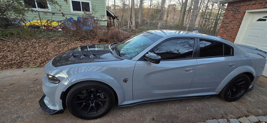 Dodge Charger 2015-2023 with Aftermarket Parts - V3 Clearview Glass Style Hood Bonnet Carbon Fiber / FRP from CMST Tuning