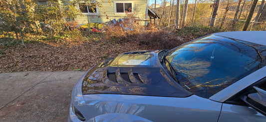 Dodge Charger 2015-2023 with Aftermarket Parts - V3 Clearview Glass Style Hood Bonnet Carbon Fiber / FRP from CMST Tuning