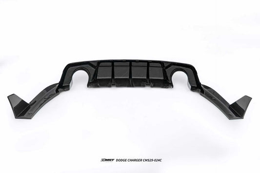 Dodge Charger & 2015 Scat Pack & 2016 Scat Pack, Hellcat & 2017 R/T, Daytona, Scat Pack, Hellcat & 2018 GT, R/T, Daytona, Scat Pack, Hellcat & 2019 GT, R/T, Scat Pack, Hellcat & 2020 GT, R/T, Scat Pack, Hellcat & 2021 GT, R/T, Scat Pack & 2022 GT, R/T, Scat Pack Non-widebody & 2023 GT, R/T, Scat Pack Non-widebody with Aftermarket Parts - SRT Style Rear Diffuser Carbon Fiber / FRP from CMST Tuning