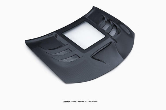 Dodge Charger 2015-2023 with CMST Tuning's Aftermarket Parts - Carbon Fiber Hood Bonnet V3 Style