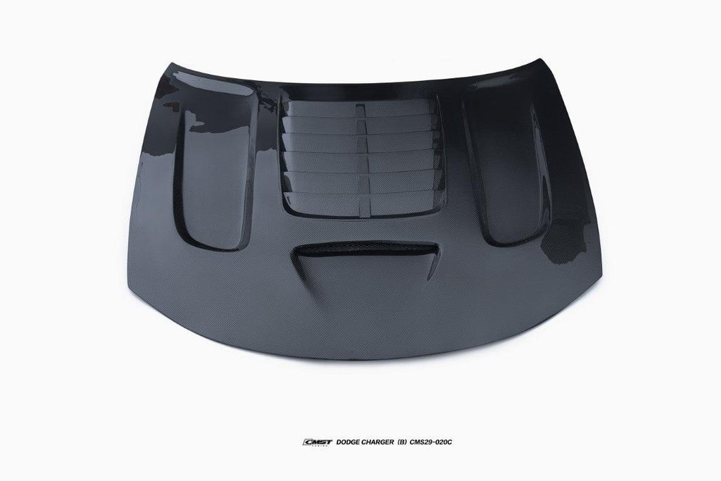 Dodge Charger 2015-2023 with CMST Tuning's Aftermarket Parts - Carbon Fiber Hood Bonnet V2 Style