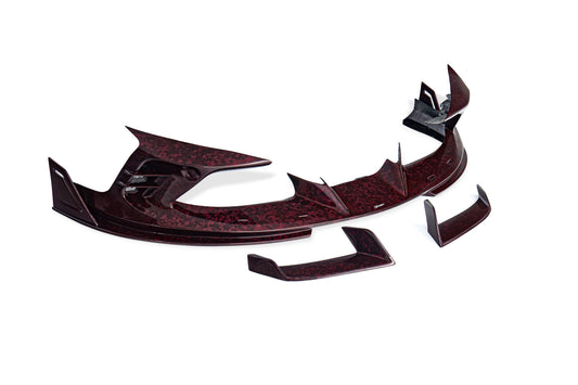 Ferrari F8 Tributo F8 Spider 2020 2021 2022 2023 with Aftermarket Parts - Front Lip Dry Pre-preg Carbon Fiber / FRP from CMST Tuning