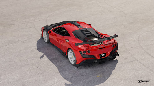 Ferrari F8 Tributo F8 Spider 2020 2021 2022 2023 with Aftermarket Parts - Taillight Vent Surround Dry Pre-preg Carbon Fiber / FRP from CMST Tuning