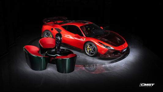 Ferrari F8 Tributo & Spider 2020 2021 2022 2023 with Aftermarket Parts - Hood Dry Pre-preg Carbon Fiber / FRP from CMST Tuning