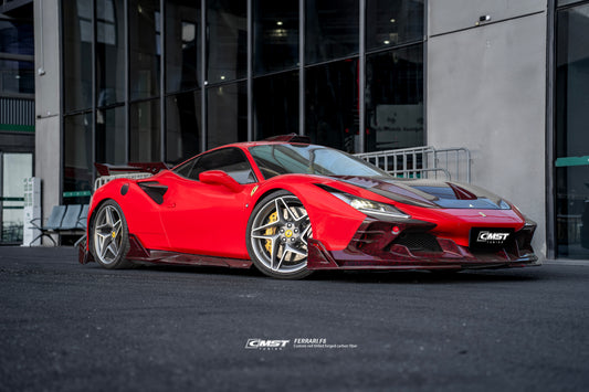 Ferrari F8 Tributo & Spider 2020 2021 2022 2023 with Aftermarket Parts - Hood Dry Pre-preg Carbon Fiber / FRP from CMST Tuning