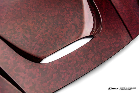 Ferrari F8 Tributo & Spider 2020 2021 2022 2023 with Aftermarket Parts - Hood Dry Pre-preg Carbon Fiber / FRP from CMST Tuning