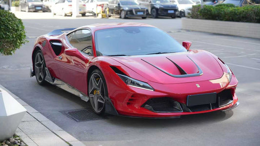 Ferrari F8 Tributo F8 Spider 2020 2021 2022 2023 with Aftermarket Parts - Side Skirts Dry Pre-preg Carbon Fiber / FRP from CMST Tuning