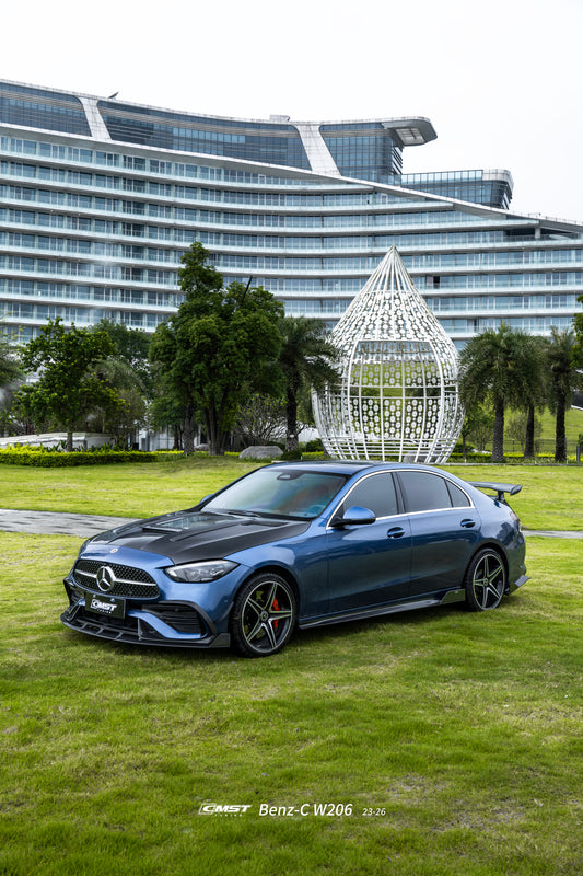 Mercedes Benz C-Class C43 AMG C300 (with sport-package bumper) W206 S206 2021-ON with Aftermarket Parts - Front Canards Carbon Fiber / FRP from CMST Tuning