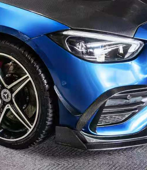 Mercedes Benz C-Class C43 AMG C300 (with sport-package bumper) W206 S206 2021-ON with Aftermarket Parts - Front Canards Carbon Fiber / FRP from CMST Tuning