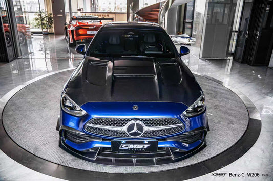 Mercedes Benz C-Class C43 AMG C300 (with sport-package bumper) W206 S206 2021-ON with Aftermarket Parts - Front Canards Carbon Fiber / FRP from CMST Tuning